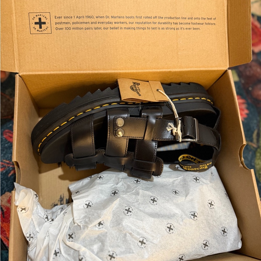 Dr. Martens Black Leather Strap Sandals - Picture 3 of 4